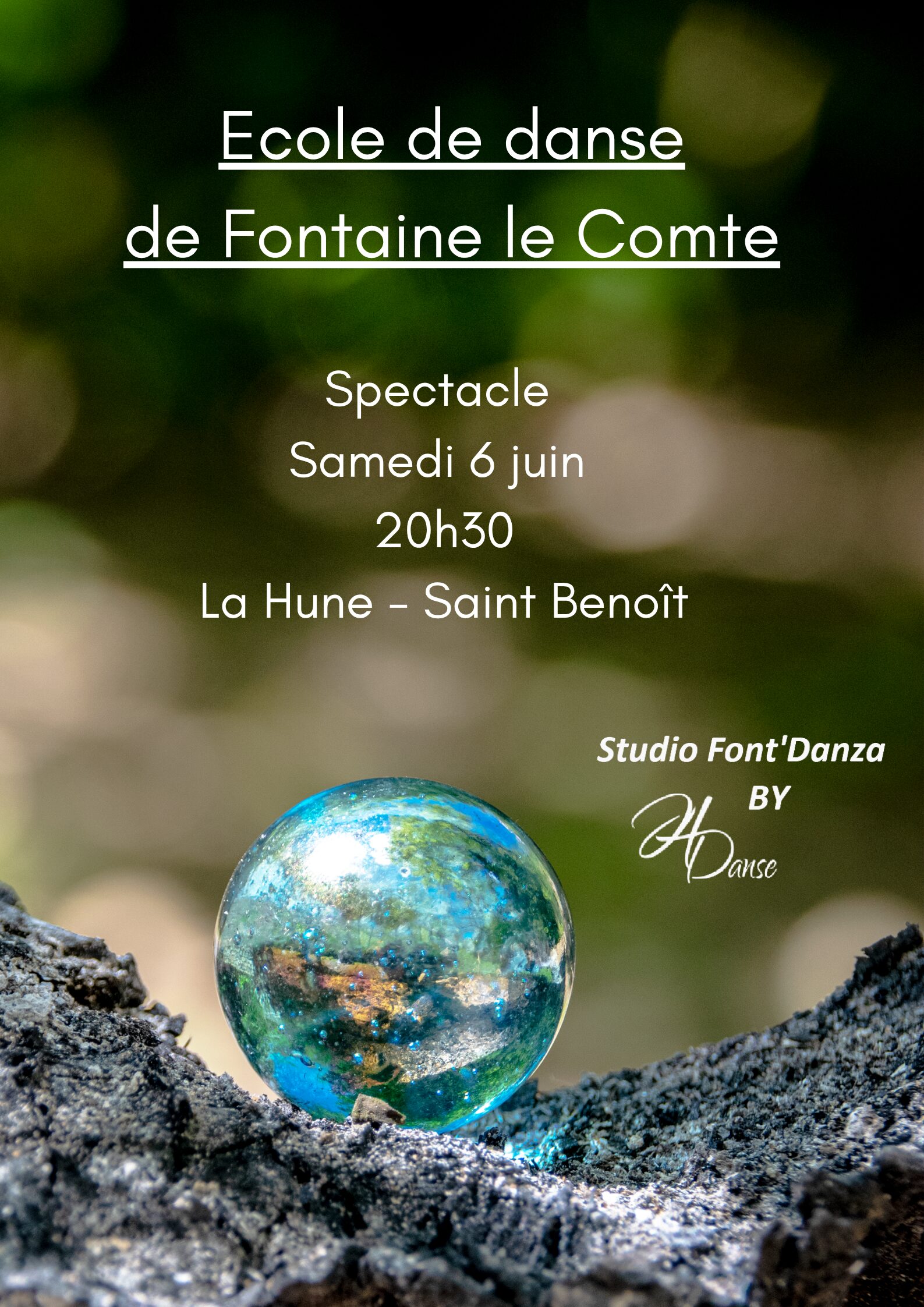 École de danse de Fontaine le Comte : spectacle samedi 6 juin à 20h30 à La Hune - Saint Benoît. Studio Font'Danza.