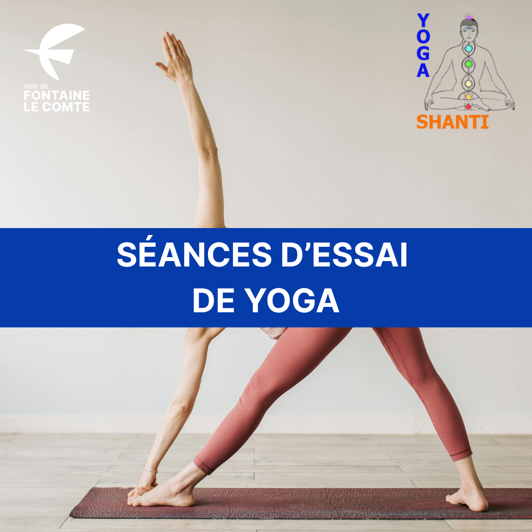 Personne en posture de yoga, essai gratuit, Ville de Fontaine-le-Comte. Séances d’essai de yoga "Shanti".