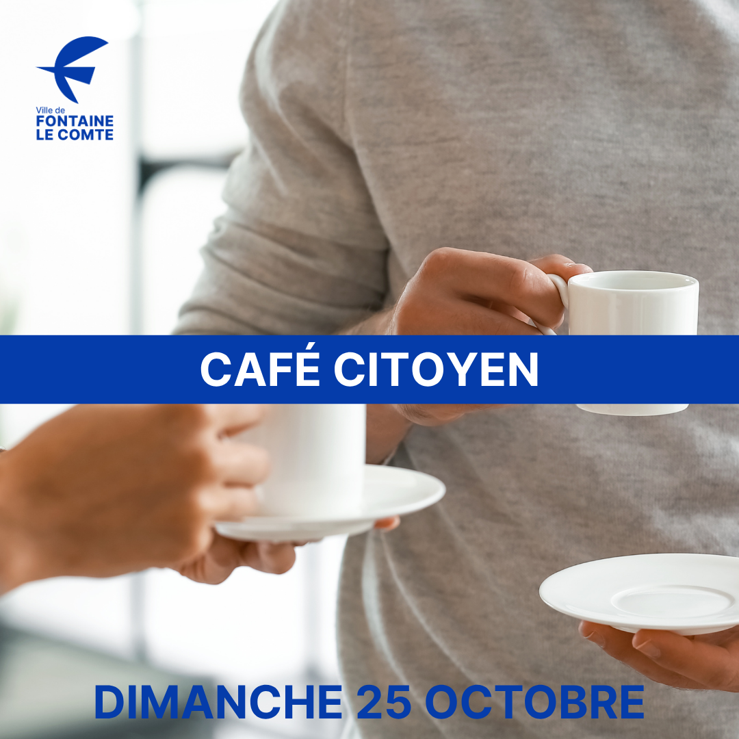 Café citoyen à Fontaine-le-Comte, dimanche 25 octobre : deux personnes boivent du café ensemble.